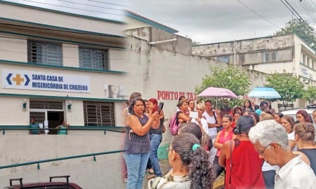 Santa Casa de Cruzeiro não cumpre acordo judicial e funcionários protestam: não tem atendimento nesta manhã