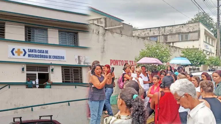Santa Casa de Cruzeiro não cumpre acordo judicial e funcionários protestam: não tem atendimento nesta manhã