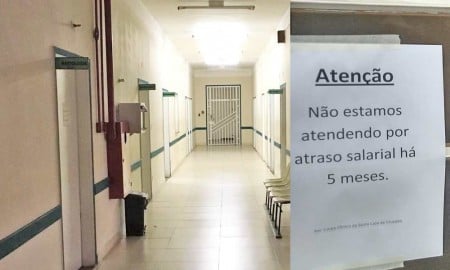 Médicos paralisam atendimento por 5 meses de salários atrasados em Cruzeiro