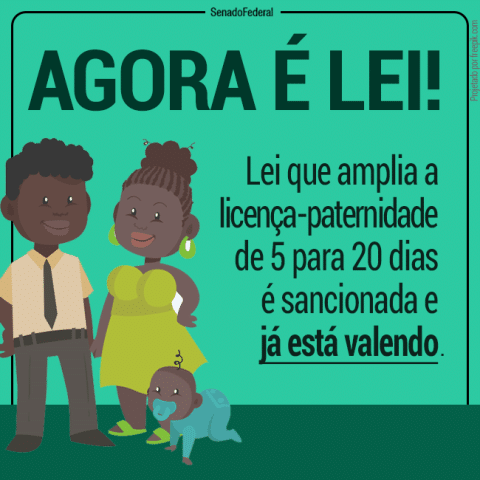 Sancionada lei que amplia licença-paternidade para 20 dias