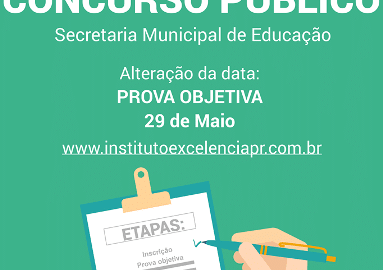 Concurso Público: Data da prova Objetiva da Educação em Cruzeiro muda