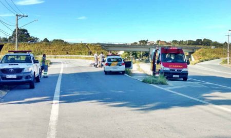 Motociclista se acidenta na 3ª Ponte em Cruzeiro, nesta tarde