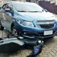 Acidente entre moto e carro na Rua 7 em Cruzeiro