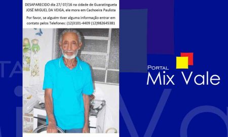 Morador José de 73 anos de Cachoeira Paulista, com mal de Alzheimer, está desaparecido; visto pela última vez em Guaratinguetá