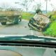 Carro capota no bairro dos Macacos em Silveiras nesta manhã de quarta-feira (31/08)