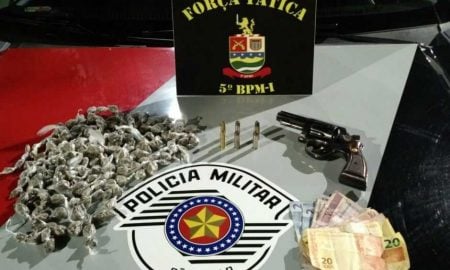 Homem é preso por tráfico de drogas e porte ilegal de arma em Taubaté