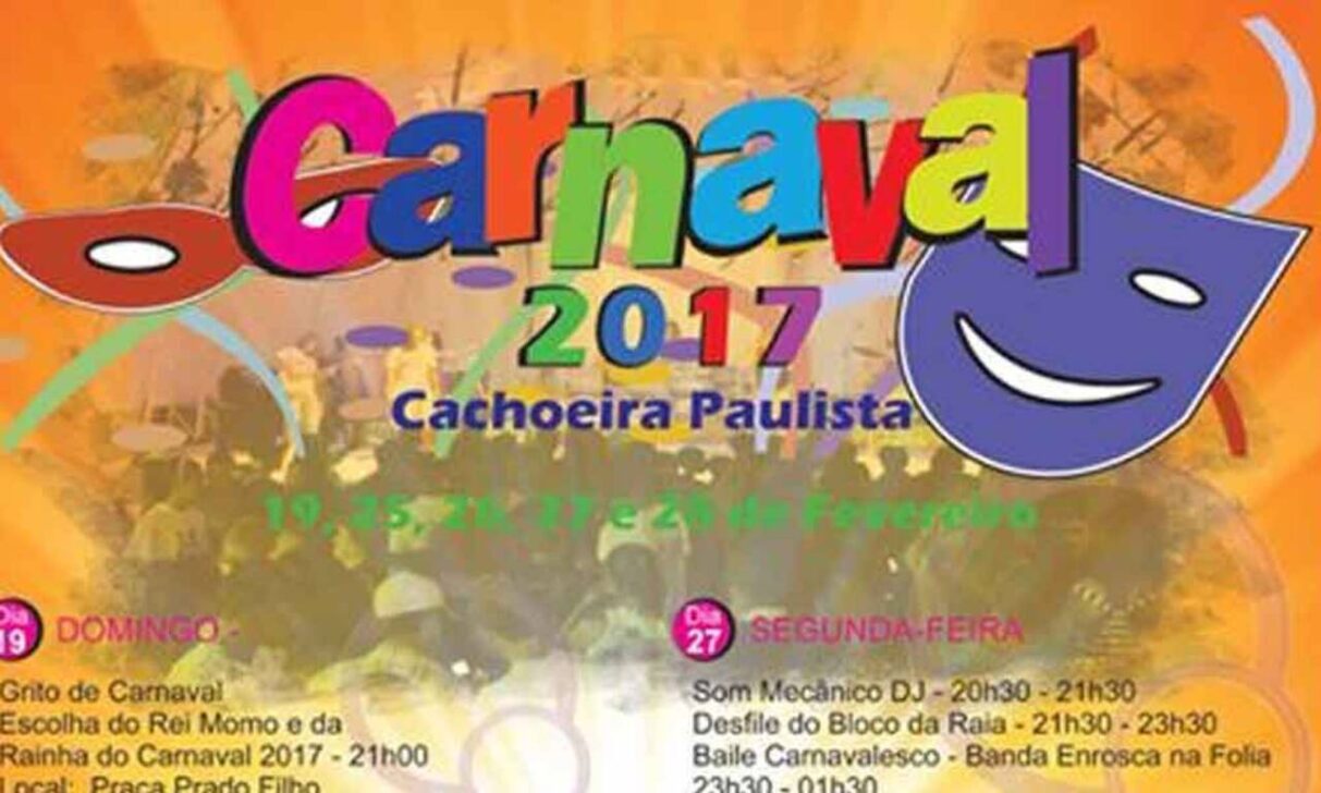 Confira a programação do carnaval de Cachoeira Paulista