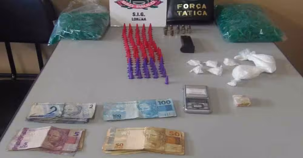 Traficante é preso com drogas e porte ilegal de munição em Lorena