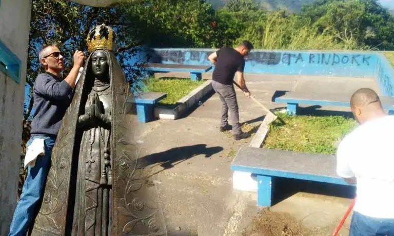 Motociclistas conservam a Imagem da Santa entre Cruzeiro e Passa Quatro e pedem a colaboração da comunidade