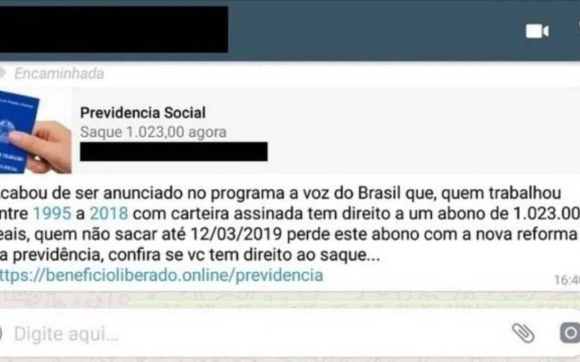 Golpe promete saque de abono de R$ 1.023 antes da reforma da Previdência; saiba como evitar