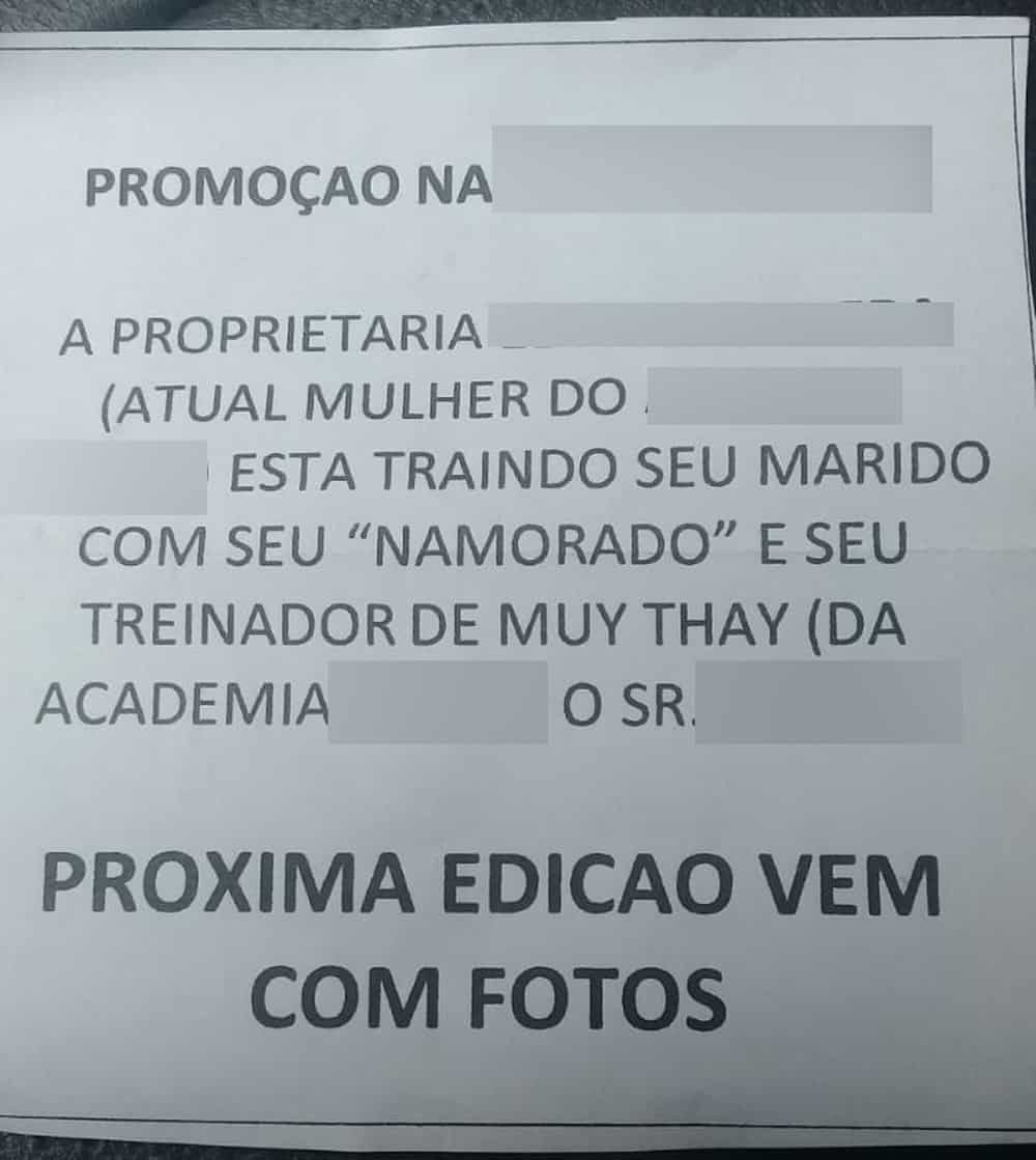 Bilhetes anônimos com acusação de adultério tomam conta de cidade no interior de SP