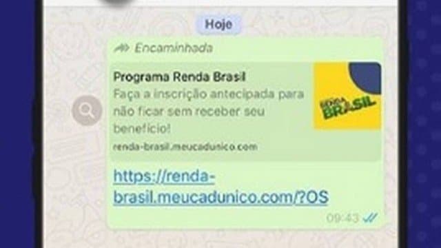 Golpe do Renda Brasil circula no WhatsApp