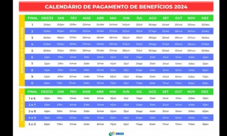 Calendário de pagamentos de 2024 dos benefícios do INSS