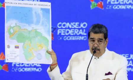 Novo mapa da Venezuela com a Guiana divulgado por Maduro