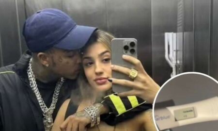 bia miranda e gato preto