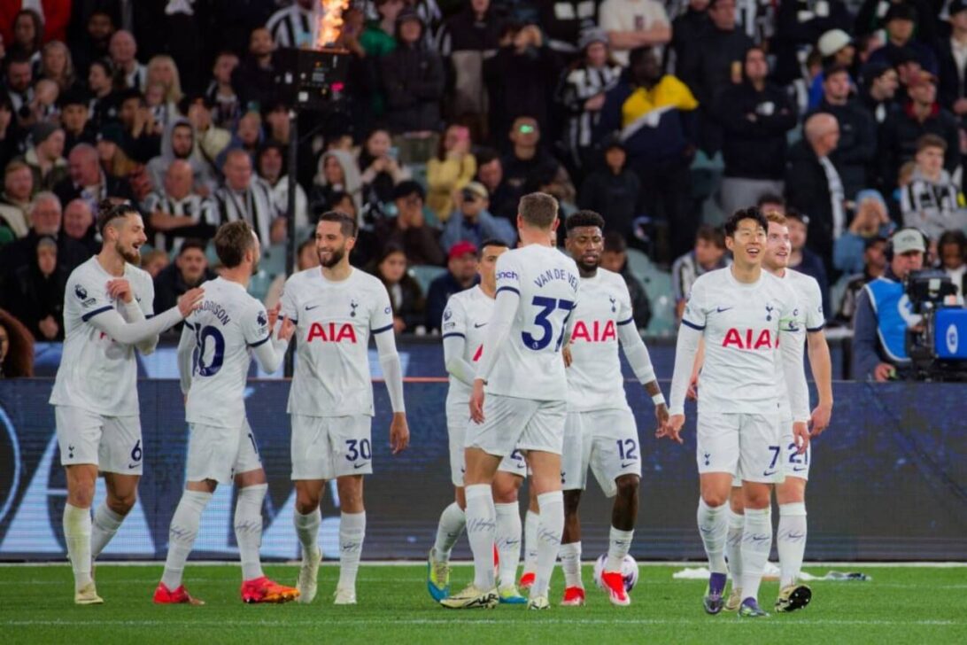 Tottenham,Players,Celebrate,After,Scoring,A,Goal,During,The,Exhibition