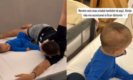 João Gomes e Ary Mirelle com o filho na lua de mel