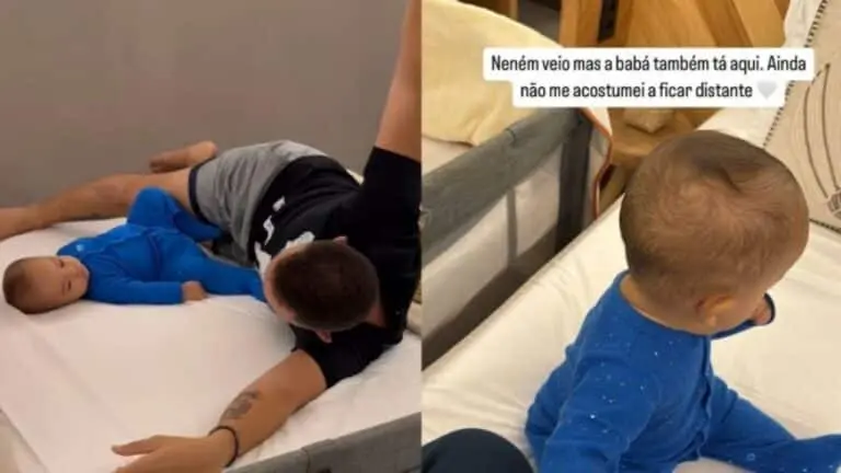 João Gomes e Ary Mirelle com o filho na lua de mel