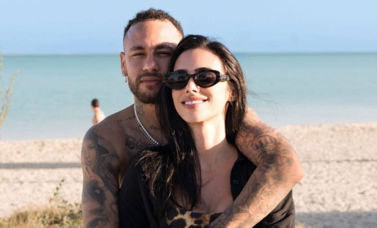 Neymar e Bruna Biancardi postam foto em momentos de paz na praia de Dubai