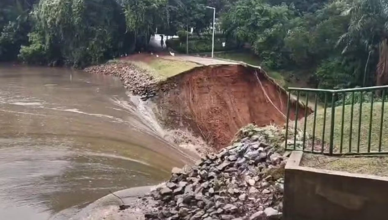 Barragem de água se rompe em parque de Belo Horizonte