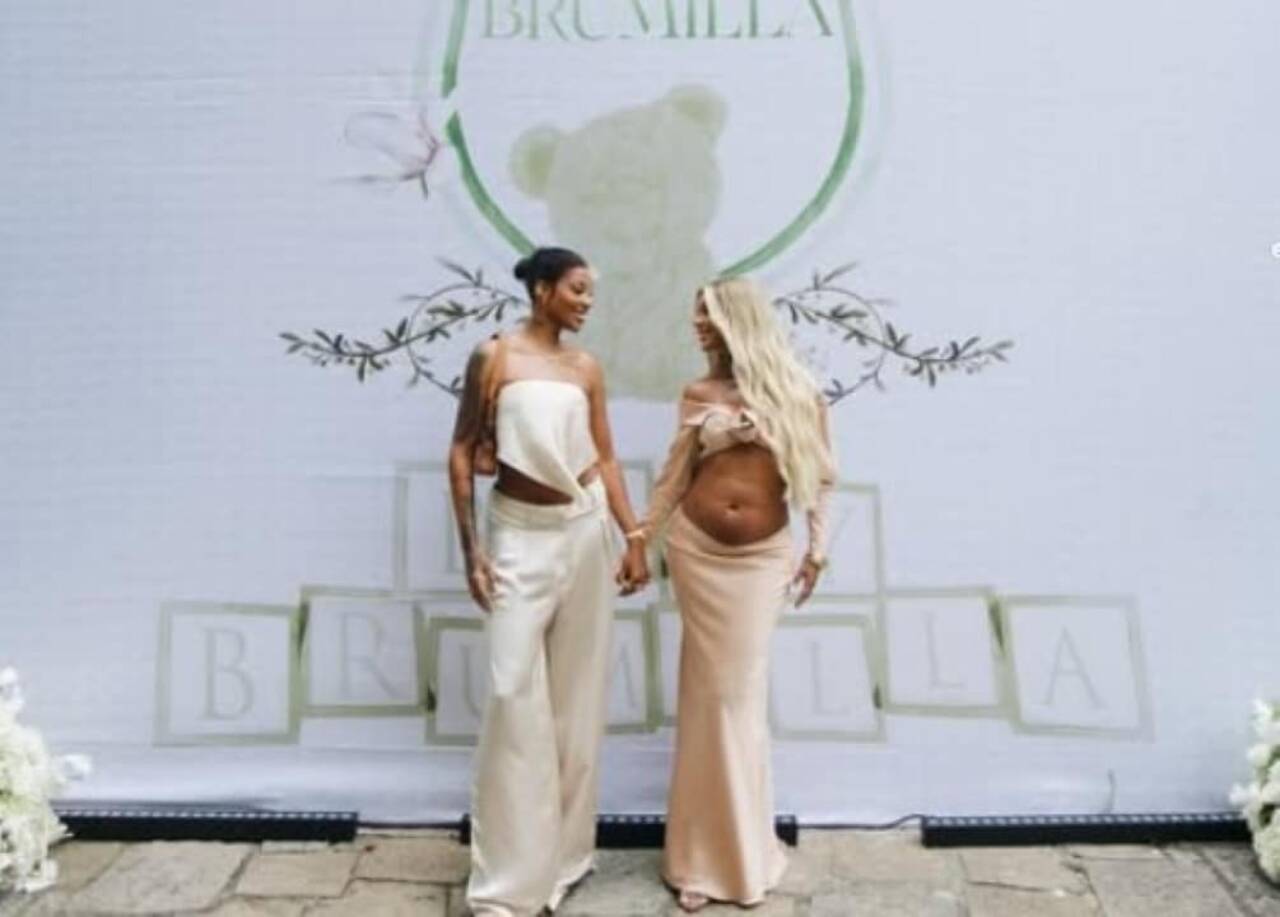 Brunna Gonçalves divulga imagens inéditas do chá revelação da primeira filha