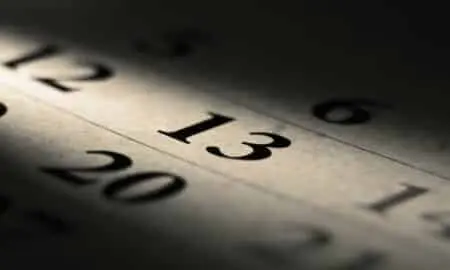 Calendário sexta-feira 13