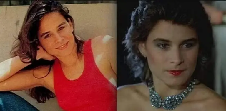 Claudia Magno na época de 'Tieta' e no filme 'Menino do Rio