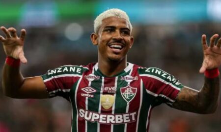 John Kennedy comemora gol pelo Fluminense