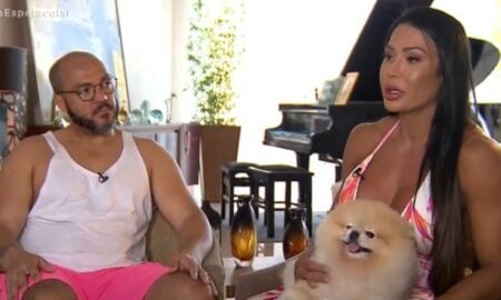 Belo, Gracyanne com cachorro