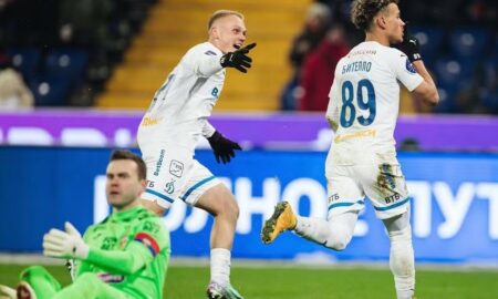 Bitello comemora gol pelo Dínamo Mascou