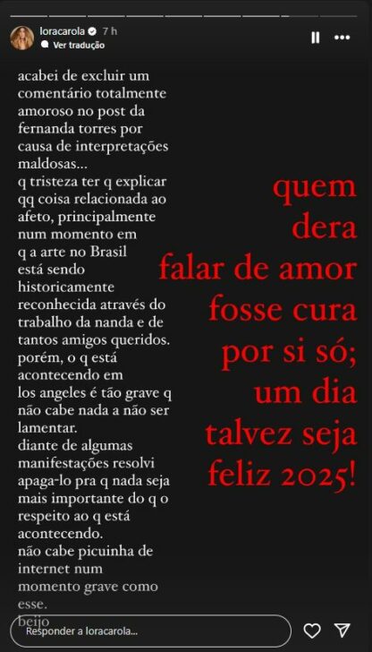 Carolina Dieckmann sobre comentários