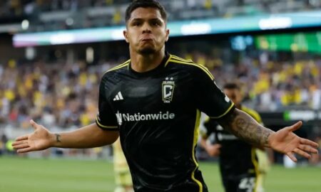 Cucho Hernández comemora gol pelo Columbus Crew na MLS