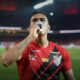 Cuello em comemoração no gol do Atheltico sobre o Atlético-MG