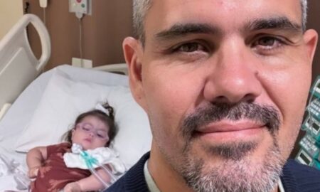 Juliano Cazarré e filha