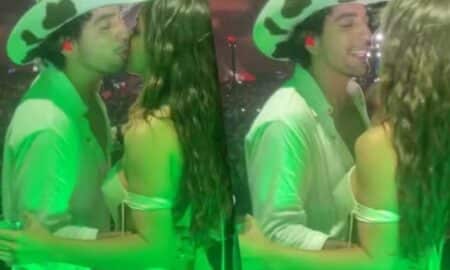 Nattan beija Rafa Kalimann em show