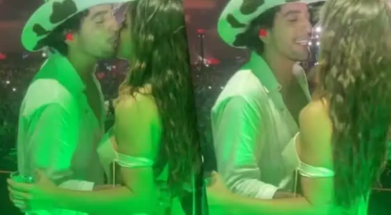 Nattan beija Rafa Kalimann em show