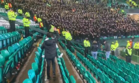 Torcedor mirim do Celtic rege a torcida adversária na Champions