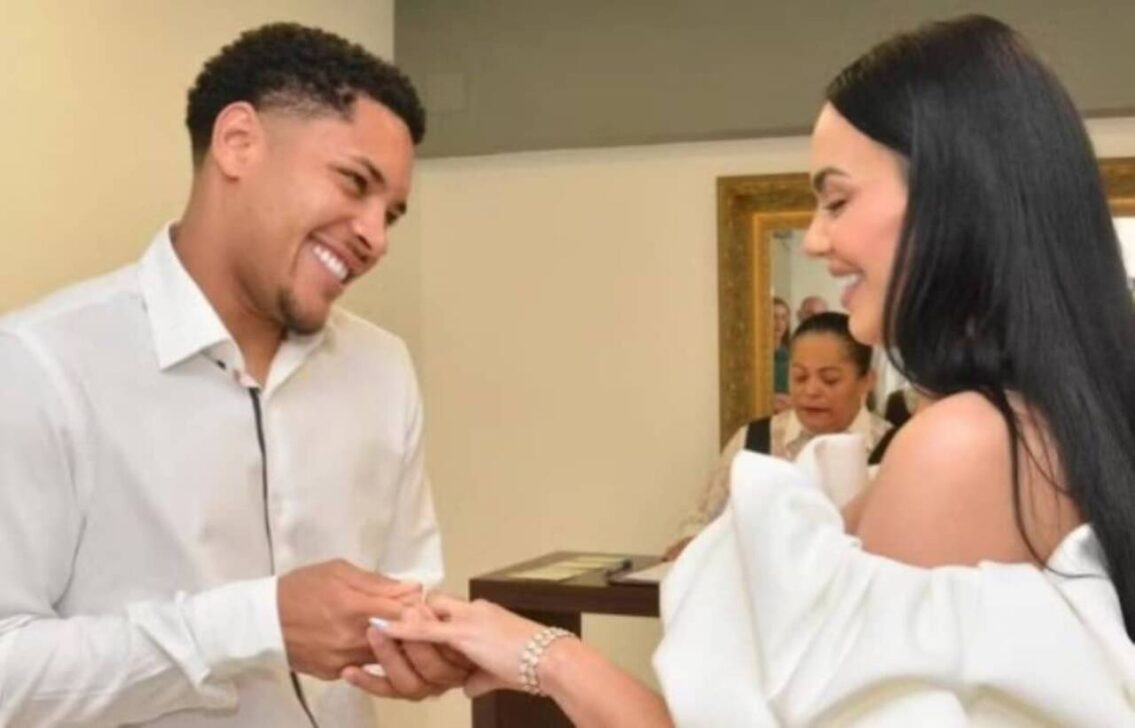 Vitor Roque e Dayana Lins