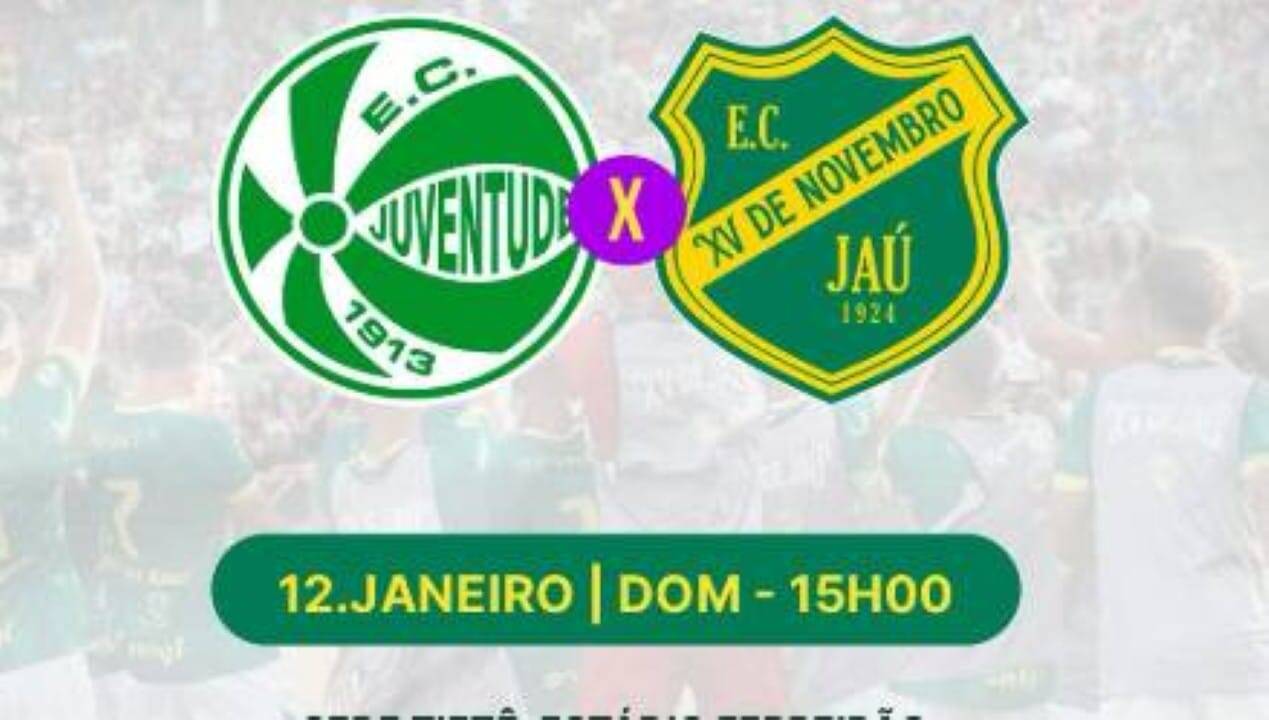 Onde assistir ao vivo Juventude x XV de Jaú pela Copinha 2025