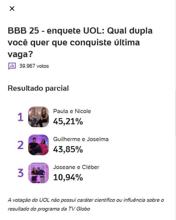 votação parcial