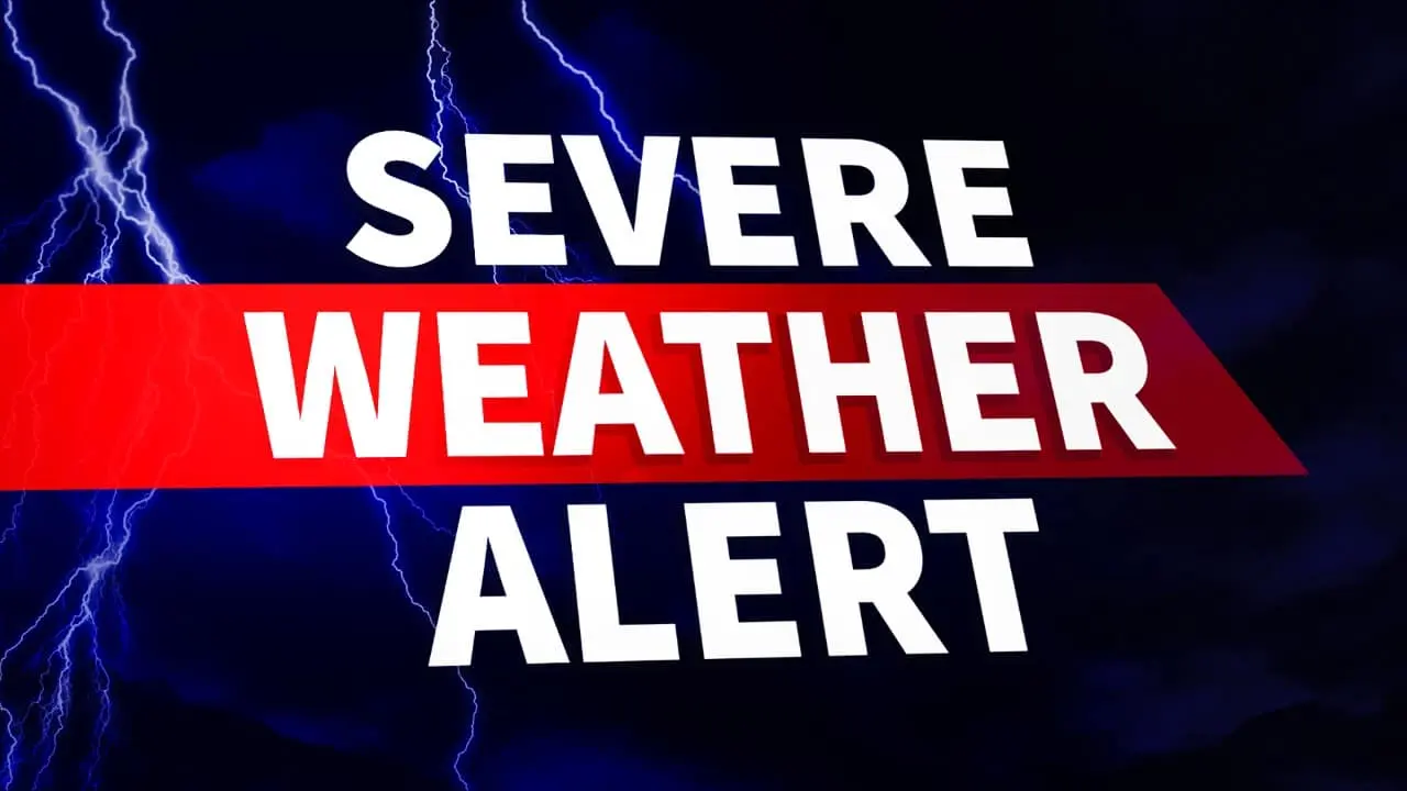 Severe,Weather,Alert.,Warning,Caution,Danger,Notification.,White,Text,On