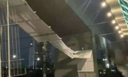 Ciclopassarela sobre o Rio Pinheiros fiocu danificada após chuva