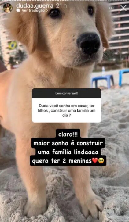 Duda Guerra sobre ter filhos