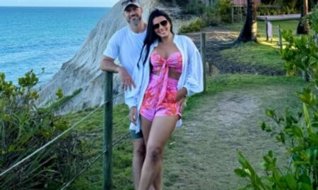 Fernanda Bande e noivo