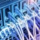 Fiber,Optic,Cables,Connected,To,An,Optic,Ports,And,Network