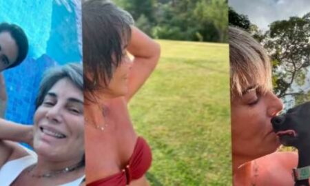 Glória Pires com o filho Bento