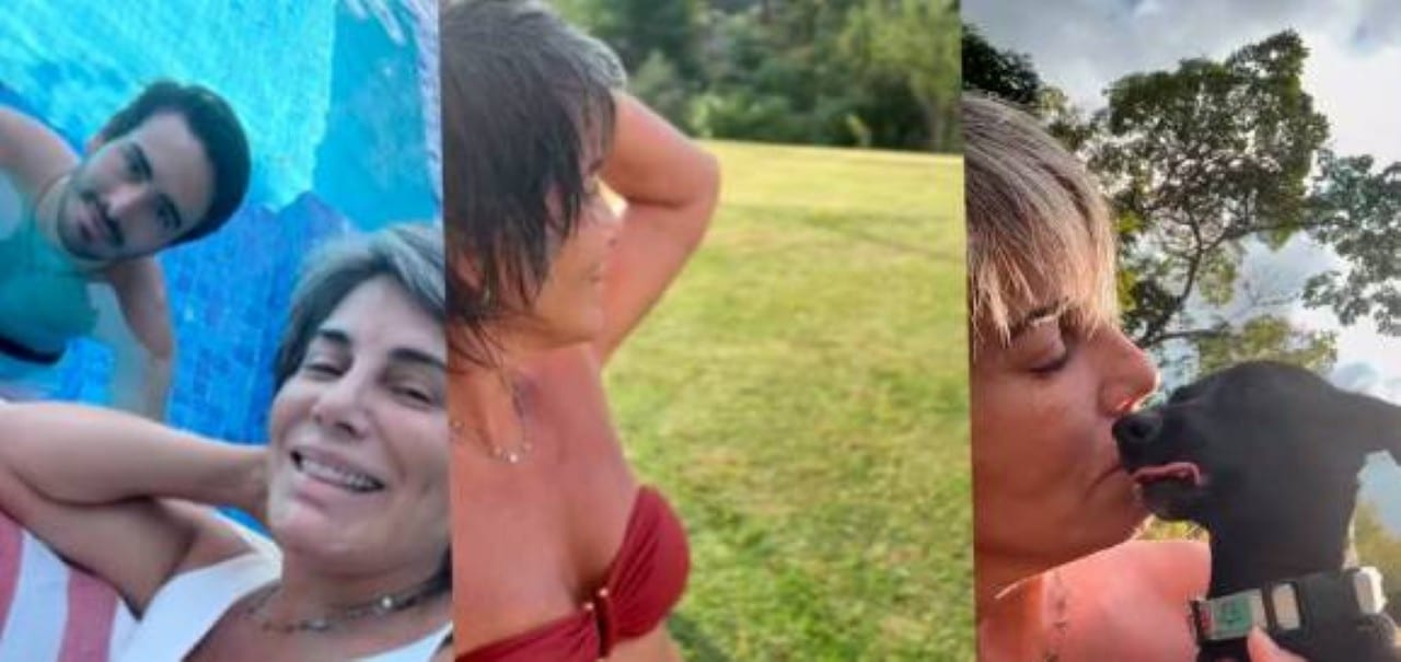 Glória Pires com o filho Bento