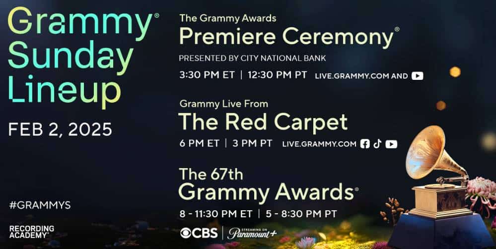 Grammmy Sunday Lineup