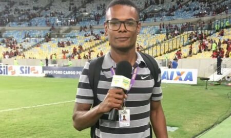 Igor Melo durante trabalho no Maracanã