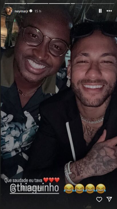 Neymar e Thiaguinho se encontram